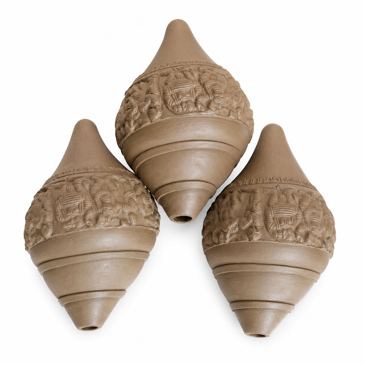 Mitibazaar Clay Sankh Handicraft | Natural Terracotta Conch for Puja, Aarti & Décor.