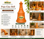 Mitibazaar Clay Puja Bell | Natural Terracotta Bell for Puja & Meditation