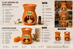 Mitibazaar Natural Clay Aroma Diffuser & Kapoor Daani | Handcrafted Terracotta