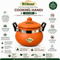 Mitibazaar Clay Cooking Handi 2.5 L with Metal Handles | Traditional Earthen Cookware