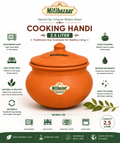 Mitibazaar Clay Cooking Handi  2.5 L| Traditional Earthen Cookware