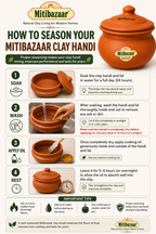Mitibazaar Clay Cooking Handi  2.5 L| Traditional Earthen Cookware