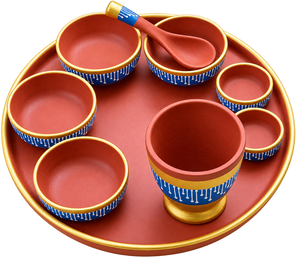 Handmade Reusable Clay Dinner Set – Traditional Earthen Dining Set for Special Occasions