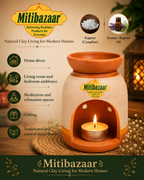 Mitibazaar Premium Handcrafted Terracotta Aroma Diffuser – Natural Clay Fragrance Burner