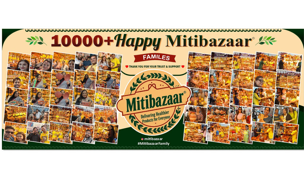 Mitibazaar Natural Clay Water Bottle – Premium Gold Edition (1 Litre)